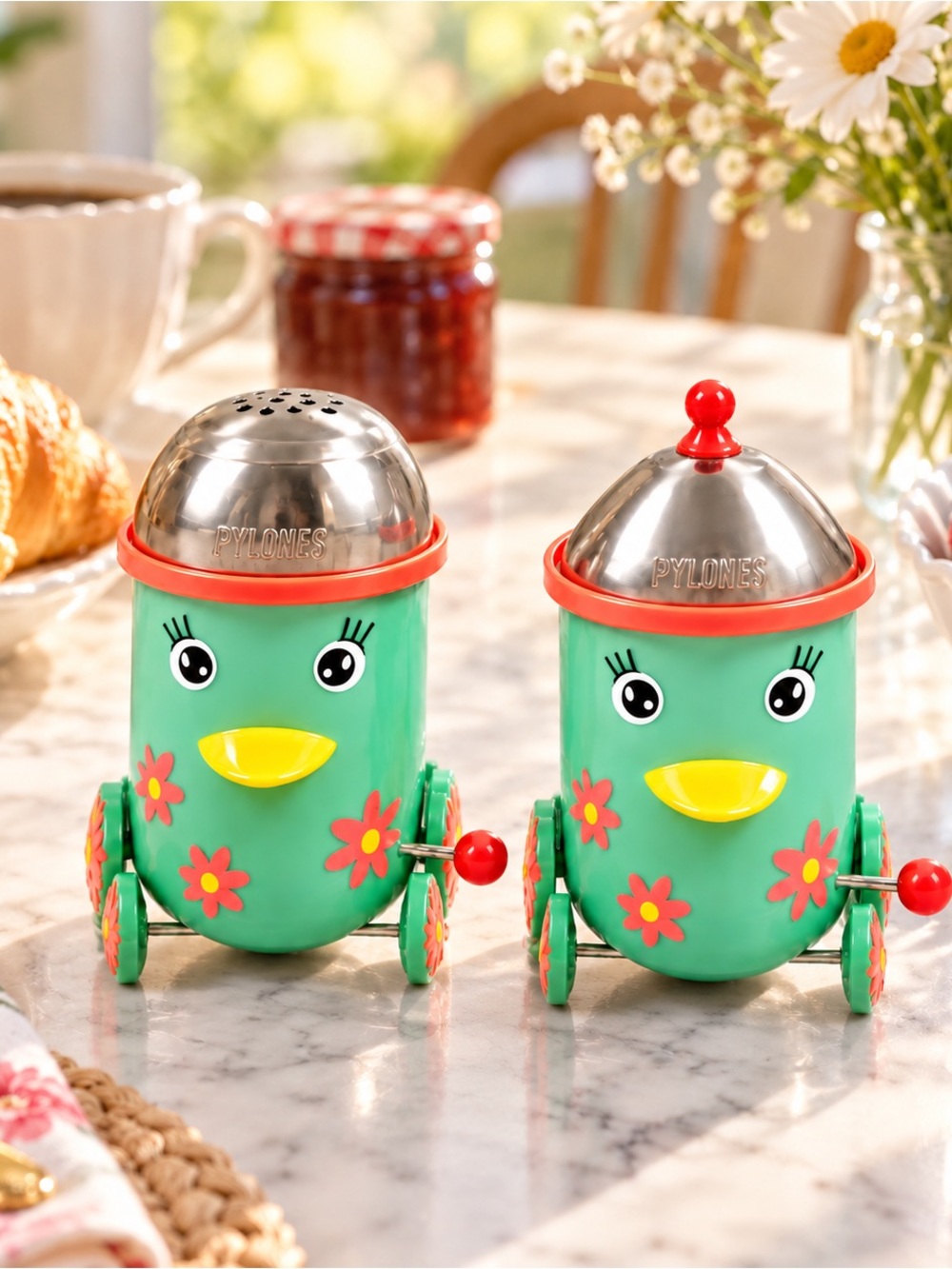 Pylones Rolling Birds Salt & Pepper Shaker Set NIB Sealed Floral
